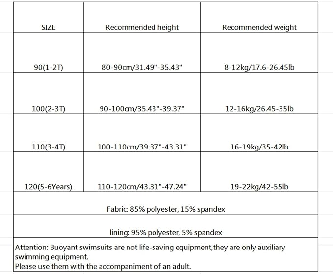 Baby Kids Floatation Suit Float One-Piece Swimwear Buoyancy for Girls Boys 1-8Years