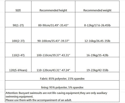 Baby Kids Floatation Suit Float One-Piece Swimwear Buoyancy for Girls Boys 1-8Years