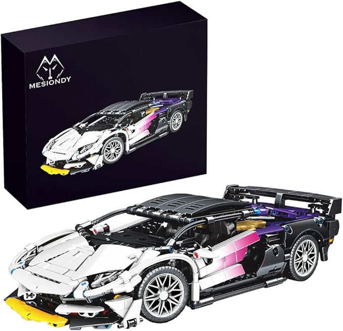 Mesiondy Building Blocks Toys Adults Kits, 1:14 MOC Building Set Sports Raceing Car Model for Boys Age 12-16 8-14，(1337 Pieces)