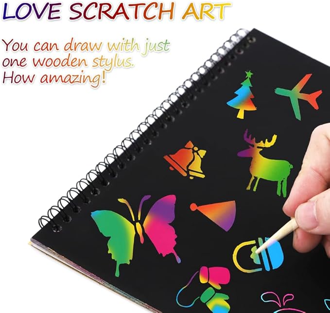 I&Art Scratch Art Books for Kids Scratch Art Paper Rainbow Scratch Art for Best Gifts