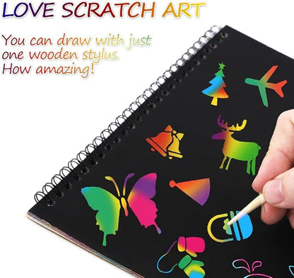 I&Art Scratch Art Books for Kids Scratch Art Paper Rainbow Scratch Art for Best Gifts