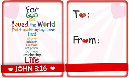 ceiba tree John 3:16 Cards with Bracelets Valentine’s Day Crafts for Kids Gift Valentine Classroom Exchange Party Favor VBS