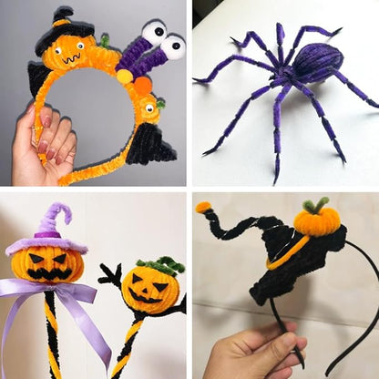 Eppingwin Pipe Cleaners, 150 PCS Chenille Stems, Halloween Pipe Cleaners for Crafs, Pipe Cleaners for Crafts, DIY