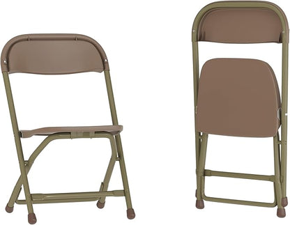 Flash Furniture 2 Pk. Kids Brown Plastic Folding Chair