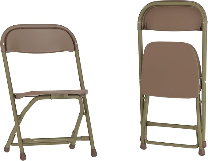 Flash Furniture 2 Pk. Kids Brown Plastic Folding Chair