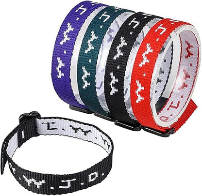 AMERICAN WIT Colorful W.W.J.D. Webbing Bracelets (48 Pack) (“What would Jesus do?”) Colors: black, army green, purple, bright red Religious Christian Wristband,