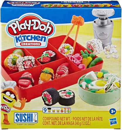 Play-Doh Kitchen Creations Sushi Play Food Set for Kids 3 Years and Up with Bento Box and 9 Non-Toxic Cans, E79155L0