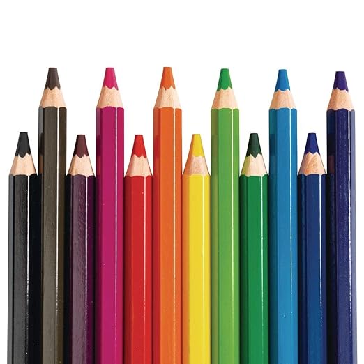 Colorations® Jumbo Colored Pencils, Larger and Hexangonal Shaped for easy gripping, Set of 120 Pencils, 12 Colors, Kids Coloring Pencils, Sustainably Harvested Wood, Home or School Supplies