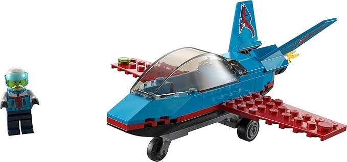LEGO City Great Vehicles Stunt Plane 60323 Jet Airplane Toy, 2022 Building Set, Gifts for Kids, Boys and Girls 5 Plus Years Old with Pilot Minifigure