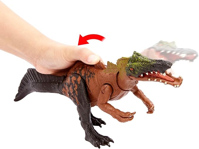 Mattel Jurassic World Wild Roar Dinosaur Toy with Sound & Attack Move, Irritator Posable Action Figure, 11 inches Long