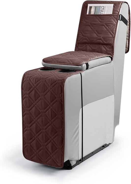 VANSOFY Loveseat Recliner Cover with Console 100% Waterproof Sofa Slipcovers Non-Slip Reclining Couch Cover Split Sofa Covers Furniture Protector for Pets, Dogs(Console Cover,Coffee)