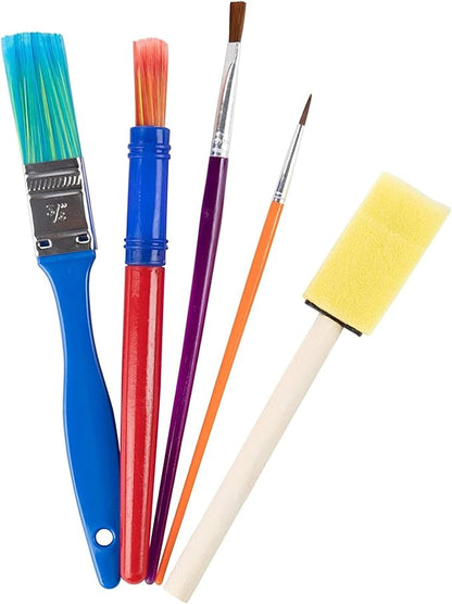 36 Piece Kids Painting Kit for Arts and Crafts with Foam Paint Brushes, Rollers and Stamps