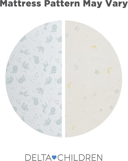 Delta Children Twinkle Stars Limited Premium Recycled Fiber Core Crib and Toddler Mattress - Waterproof Cover - GREENGUARD Gold Certified - Trusted 7 Year Warranty - Made in USA