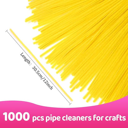 Praisebank 1000pcs Yellow Pipe Cleaners, Pipe Cleaners, Pipe Cleaners for Crafts.