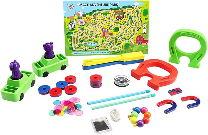 Magnet Lab Kit for Kids, Magnet Toy for Kids Ages 5+, STEM Toys Magnetic Science Kit for Science Experiments, Bingo, Fridge, and Magnetic Concepts, Homeschool Supplies