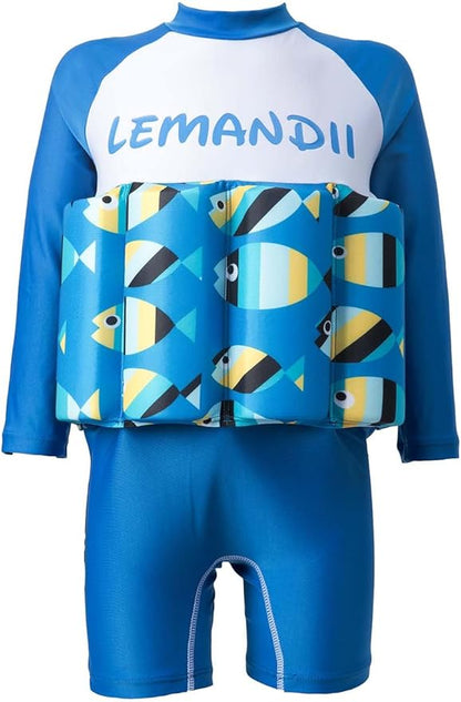 Baby Kids Floatation Suit Float One-Piece Swimwear Buoyancy for Girls Boys 1-8Years