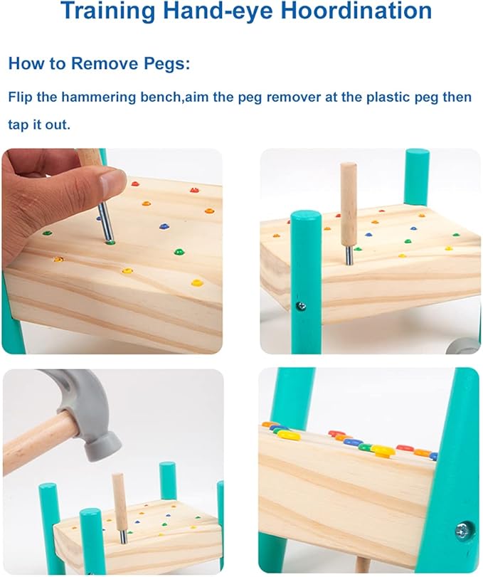 Wooden Baby Workbench Pounding Hammer Toy for Toddlers,STEM Educational Preschool Learning Toys for Kids, Great DIY Gift for Boys and Girls