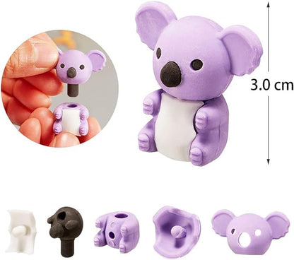 URSKYTOUS 35Pcs Animal Erasers Desk Pets for Kids Animal Pencil Erasers Bulk Puzzle Eraser Toys Gifts for Classroom Prizes,Game Reward,Treasure Box,Easter Egg Fillers,Goodie Bag Stuffers,Party Favors