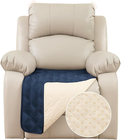TOMORO Non-Slip Recliner Sofa Cover - 100% Waterproof Seat Recliner Chair Slipcover Furniture Protector, Washable Couch Cover for Dog and Kids, 23 x 38 inch Navy