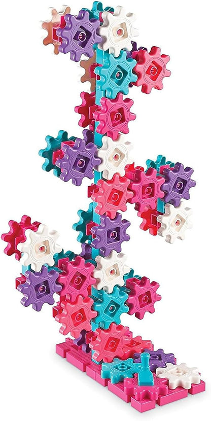 Learning Resources Gears! Gears! Gears! Deluxe Building Set Pink - 100 Pieces, Ages 3+ STEM Toys, Gears for Kids, Preschool Building Sets