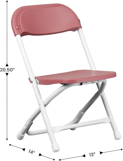 Flash Furniture 2 Pack Kids Burgundy Plastic Folding Chair