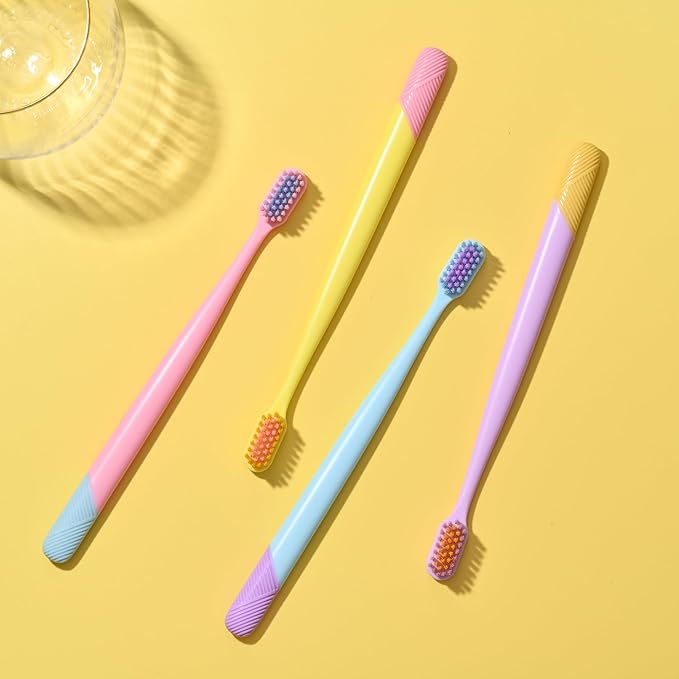 VIWIK 10 Pack Colorful Ultra-Soft Bristle Toothbrush – BPA-Free, Gentle on Gums, Effective Plaque Removal for Sensitive Teeth – Durable, Perfect for Adults and KidC