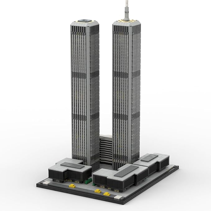 MOC-122768 World Trade Center Building Blocks Set, 1/1000 World Famous Architecture Landmark NY City Skyline Construction Toy for Adults, Designed by bru_bri_mocs, 4870PCS