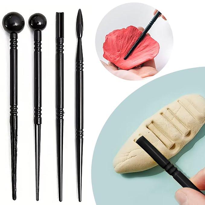 18Pcs Clay Sculpting Tool Set, Polymer Clay Kit with Ball Stylus Pens, Silicone Sculpting Brushes & Detail Carving Tools, Professional Pottery Modeling Tools for Clay, Ceramic & DIY Crafts