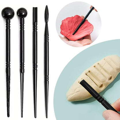 18Pcs Clay Sculpting Tool Set, Polymer Clay Kit with Ball Stylus Pens, Silicone Sculpting Brushes & Detail Carving Tools, Professional Pottery Modeling Tools for Clay, Ceramic & DIY Crafts