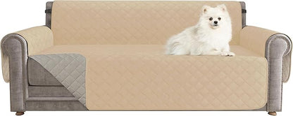 CHUN YI Water Resistant Couch Cover, Sofa Slipcover for 3 Cushion Sofa, Washable Sofa Cover with Adjustable Strap Storage Pocket for Living Room Dog Pet (Sofa, Sand)