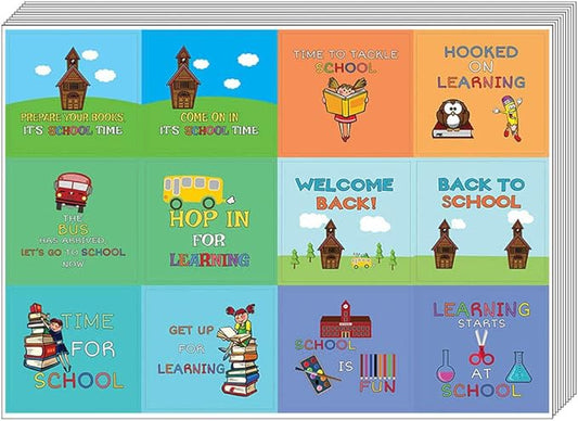 Creanoso Back to School and Guitar Inspiring Quote Stickers (10-Sheet) – Total 120 pcs (10 X 12pcs) Individual Small Size 2.1 x 2. Inches, DIY Designs, Decoration Art Decal for Boys & Girls, Children