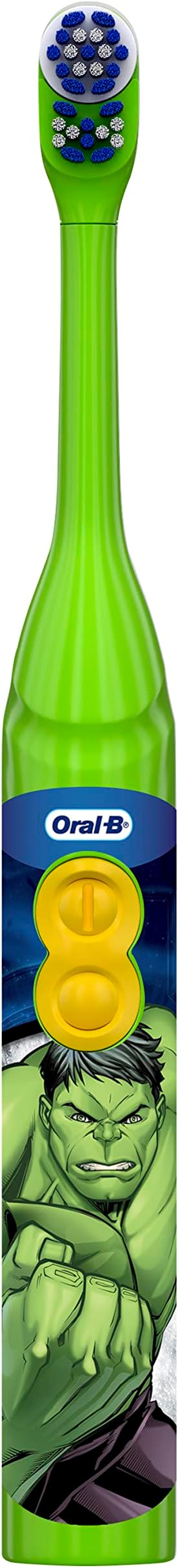 Oral-B Kid's Battery Toothbrush Featuring Marvel's Avengers, Soft Bristles, for Kids 3+ (Character May Vary) (Pack of 2)