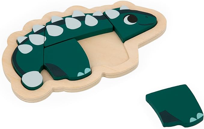 Janod 4 FSC Wood Dinosaur Progressive Puzzles-2 to 5 Pieces-Children’s Toys-Educational Games-Early-Years Toys-18 Months +, J05824, Multicolor