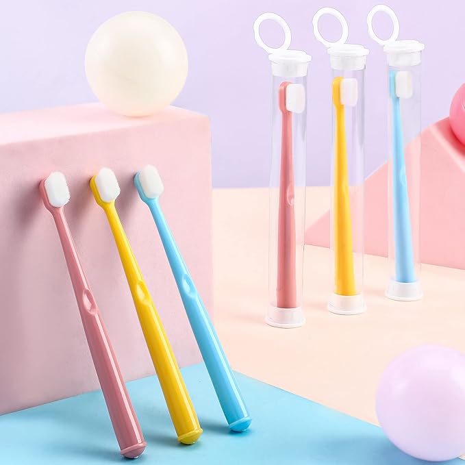 6 Pieces Kids Extra Soft Nano Toothbrush Children Bristles Children Micro Nano Manual Toothbrush Set with 20000 Bristles for Age 1 and Above Boys Girls Gum Protecting Cleaning(Fresh Style)