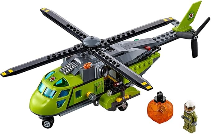 LEGO City Volcano Explorers 60123 Volcano Supply Helicopter Building Kit (330 Piece)