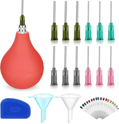 Dandat 34 Pcs Pottery Tools Supplies Ceramic Precision Applicator Slip Trailing Bottles Ceramic Precision Tips Applicator 3 Ounce Clay Tools Set Needle Tip Squeeze Bottle for Pottery Glaze (Brown)