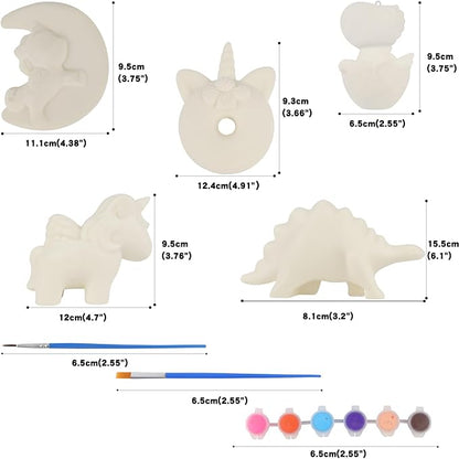 Anboor DIY Squishies Painting Kit Pack for Kids,5pcs Cute Animal Food Paintable Slow Rise Squishies Making Kit for Boy & Girl,Unicorn Squeeze Painting Kit Art Craft DIY Kit for Age 6+