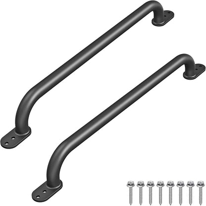 Dolibest 30 Inch Metal Safety Handles, Playground Ladder Handle, Long Grab Handles for Kids Playhouse, Treehouse, Rock Climbing Wall, Swing Set Accessories, Indoor & Outdoor Use (2PCS)-Black