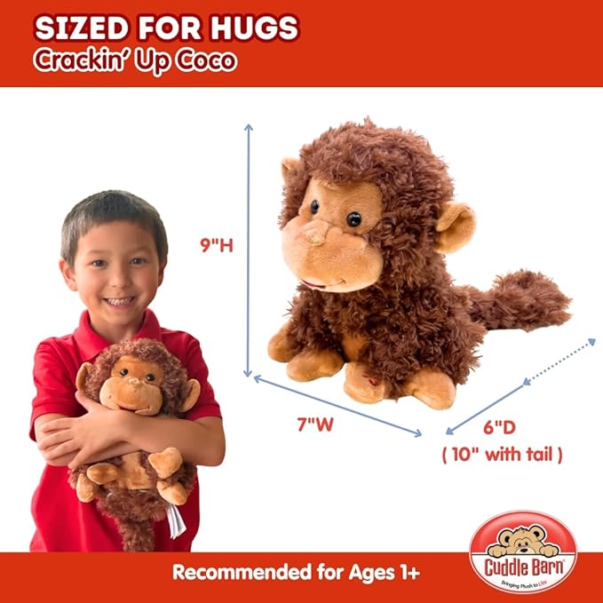 Cuddle Barn - Crackin' Up Coco | Super Soft Animated Twirling Moving Monkey Stuffed Animal Plush Toy | Spins Around Making Monkey Sounds | Great Gift for Toddlers and Kids Ages 1 and Over - 10 Inches