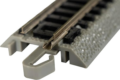 Bachmann Trains - Snap-Fit E-Z TRACK REMOTE TURNOUT - RIGHT (1/card) - NICKEL SILVER Rail With Grey Roadbed - N Scale, 8