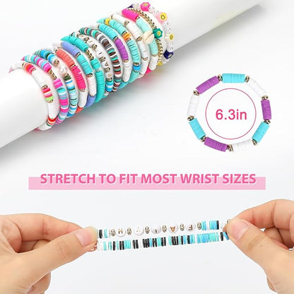 Preppy Friendship Bracelets for Girls Jewelry: Stackable Surfer Bracelets for Women Teen Girls Stuff