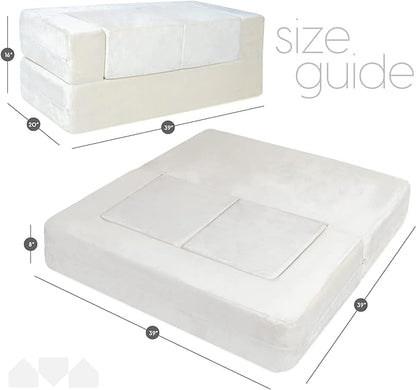 Milliard Kids Couch - Modular Kids Sofa for Toddler and Baby Playroom/Bedroom Furniture (Ivory) with Bonus Pillow