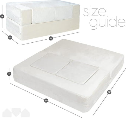 Milliard Kids Couch - Modular Kids Sofa for Toddler and Baby Playroom/Bedroom Furniture (Ivory) with Bonus Pillow