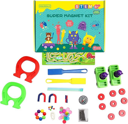 Magnet Lab Kit for Kids, Magnet Toy for Kids Ages 5+, STEM Toys Magnetic Science Kit for Science Experiments, Bingo, Fridge, and Magnetic Concepts, Homeschool Supplies