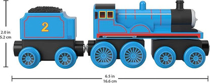 Thomas & Friends Wooden Railway Toy Train Edward Push-Along Wood Engine & Coal Car for Toddlers & Preschool Kids Ages 2+ Years (Amazon Exclusive)