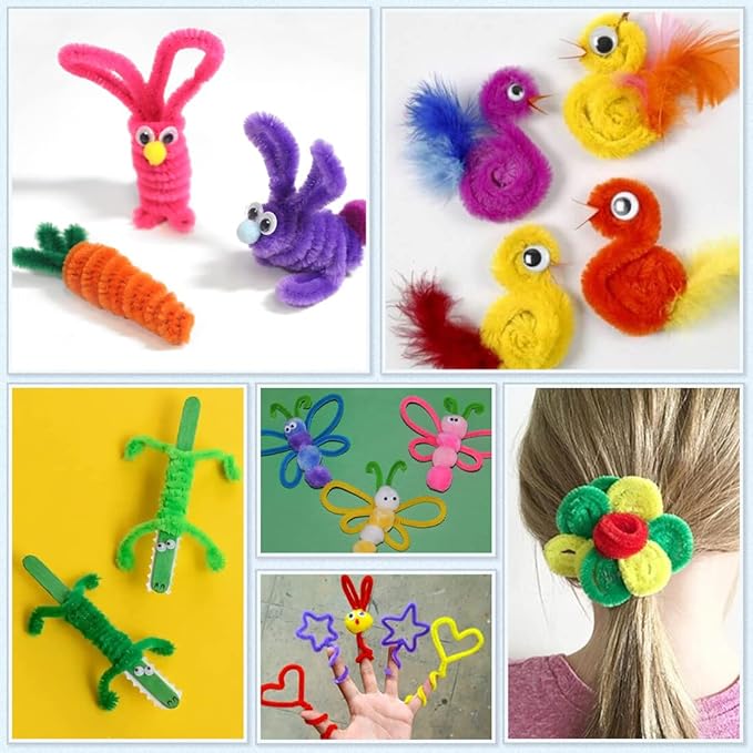 Praisebank Light Brown Pipe Cleaners for Crafts, 200pcs, Chenille Stems for DIY Projecets, Arts & Crafts Supplies for Festival Party Decorations