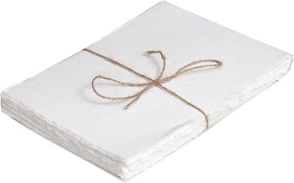 50 Pack Cotton Watercolor Paper with Deckle Edge 200 GSM Rough Textured Watercolor Paper for Writing