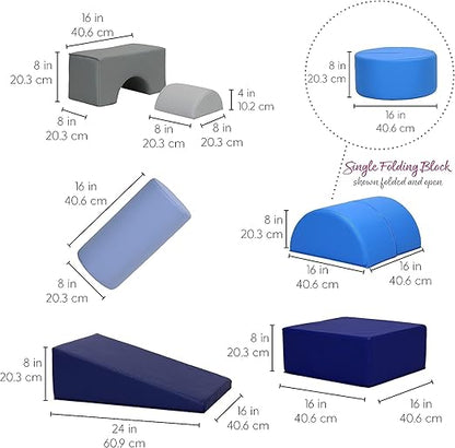 FDP Playtime and Climb Soft Play Set - 6-Piece Baby Climbing Blocks and Indoor Play Gym - Soft Play Climbing for Toddlers and Infants 10m+ (Contemporary/Purple)