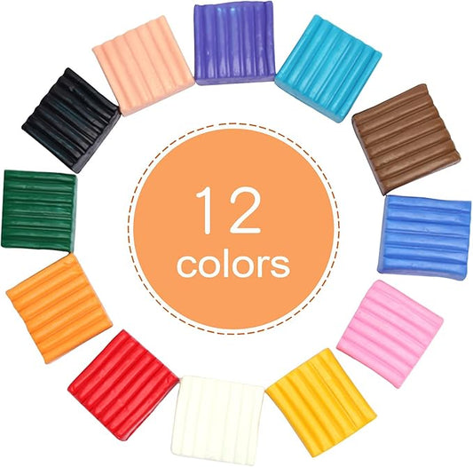 EDIFON Polymer Clay, 12 Colors DIY Modeling Clay, Oven Bake Clay, Ideals DIY Gift for Kids