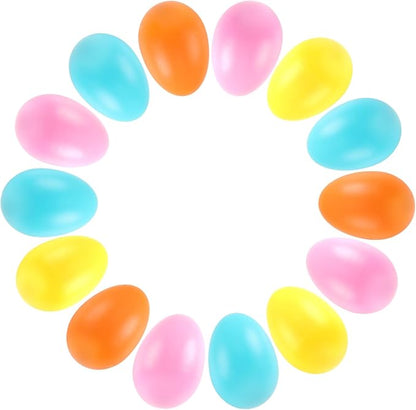 AUGSHY 14pcs Egg Shakers Set, 4 Colors Plastic Maraca Eggs Sensory Percussion Toys for Early Rhythm Learning Music Education DIY Painting Rhythm Practice